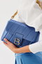 Lucky Bees Bolso de Hombro Azul en Piel de Polivinilo